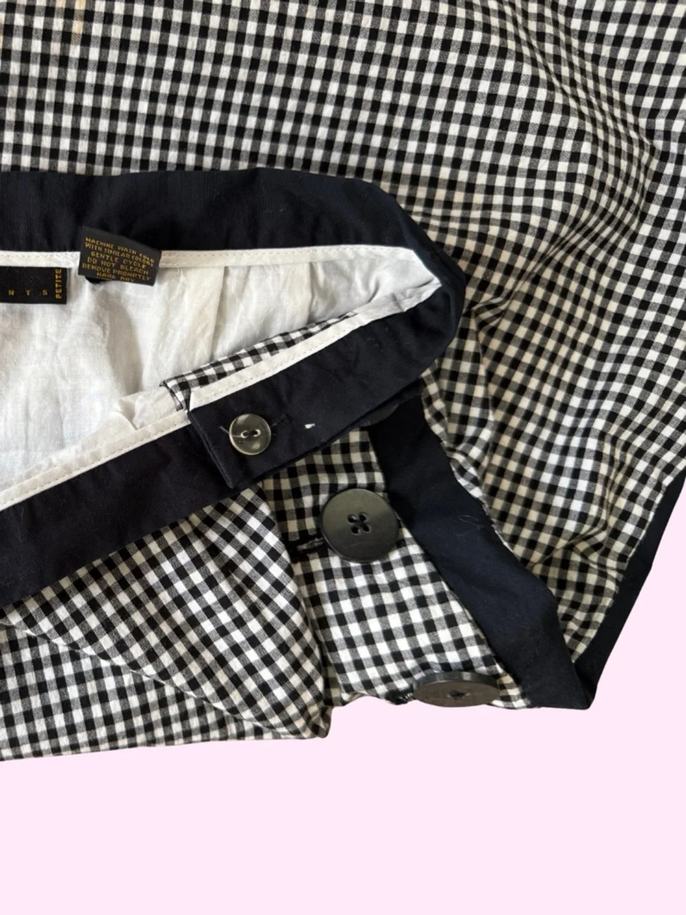Grace Elements Black White Gingham Cotton Pencil Skirt Petite 4P Japan - Picture 6 of 8